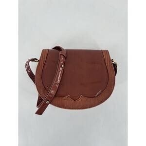 Vintage Jay Herbert Crossbody Bag Brown Western Patent Leather Glazed Pockets